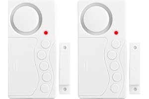 CDIYTOOL Türalarm, 2 Stück kabelloser Tür-/Fenster-/Gefrierschrank-Türalarm, 3/15/30/60 Sekunden, verstellbare Verzögerung kabelloser Tür-Öffnungssensor, Kühlschrank-Alarm für Sicherheit zu Hause, Geschäft