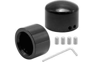 VIKKSAER Schwarze Achsmutterabdeckungen Vorderachskappen Gabelabdeckungen Ersatz für Harley Davidson Sportster Touring Softail Dyna Trike Electra Road Glide Road King Fat Boyoy 2002