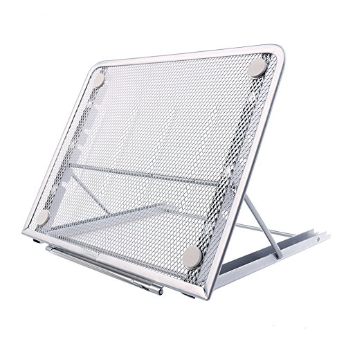 Laptopständer, belüftet, verstellbar, Metall Ineinander Notebook Standplatz, 24x19CM / 9.45x7.48Inch (Silber)