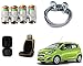 Auto Pearl Premium Quality Car Accessories Combo of Car Tyre Air Alert Valve Cap Set of 4 Pcs. & Car Velvet Bead Seat Cushion Black 1pcs. & Full Steel Towing Tow Cable 2000kgs 6mm Heavy Duty 4Mtr. For Chevrolet Beat Type-2 RS.1212.00