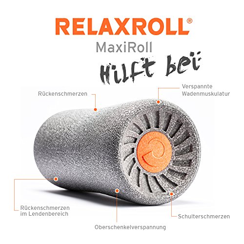RELAXROLL (das Original) ergonomische Faszienrolle | Massagerolle | Schaumstoffrolle MADE in GERMANY | Effektive Behandlung von Rückenschmerzen, Nackenschmerzen, Achillessehneschmerzen und schweren Beinen - 2
