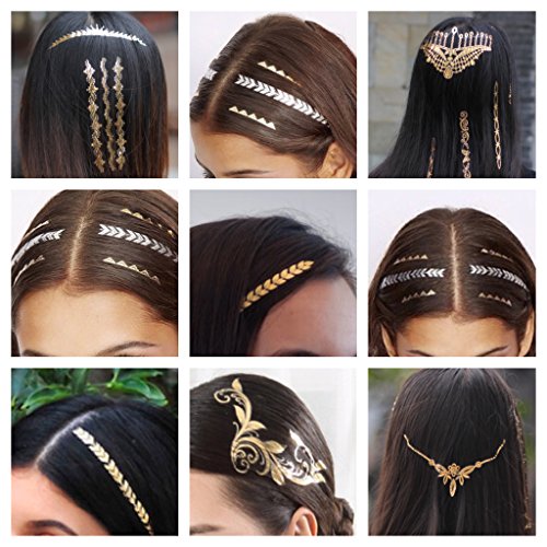 Hairtattoo, Haarschmuck, Haar Tattoos, Goldtattoos, Styling – TS03 -LK Trend & Style - 5