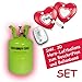 Produktbild Helium Ballongas Flasche Set inkl. 30 Herz Luftballons zum Beschriften Hochzeit Verlobung Band Einweg Heliumflasche Partyzubehör