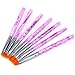 TRIXES 7pc UV Gel Acrylic Nail Art Tips Builder Brush Pen Design Rounded Edge