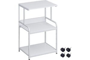 GARDEN 4 YOU Printer Stand Table Shelf with Storage,3d Printer Shelf Organizer With Shelf and Wheels,3 Tier Multi-Purpose Rolling Cart for Folders,Books,for Fax Machine, Scanner,Home Office,Desk,Rustic Brown