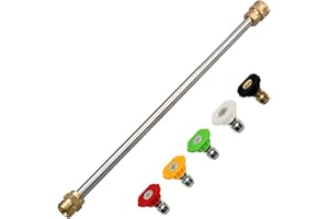 OHAYORI Aste e Bacchette per Idropulitrici, 15 Pollici Prolunga Lancia Diritte Wand Compatibili con Idropulitrici Kranzle M22(14mm),con 5 Ugelli per Autolavaggio, 4000PSI, 280 BAR