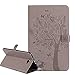 Produktbild Samsung Galaxy Tab A 10.1 Hülle,Hülle für Samsung Galaxy Tab A 10.1 Grau,Schutzhülle für Samsung Galaxy Tab A 10.1 Leder Brieftasche,Leweiany Elegant Luxus Katze und Baum Prägung Muster Ultra Dünn Folio PU Leder Flip Wallet Cover Case Slim Kunstleder Klapphülle Brieftasche Lederhülle Premium Folio Bookstyle Ledertasche Stoßfest mit Standfunktion Kreditkartenfächer Leder Tasche Hülle Etui Schutzhülle Ständer Smart Cover Case für Samsung Galaxy Tab A 10.1 T580
