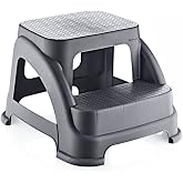 Bowl Two-Step Non-Slip Stool - 120 KG Carrying Capacity - Step Stool - Hard Plastic (Anthracite)
