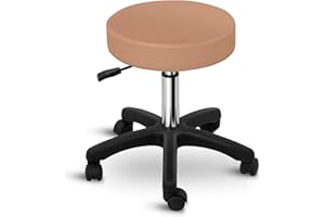 ‎PHYSA WELLNESS & LIFESTYLE Physa Rollhocker höhenverstellbar Arbeitshocker Drehhocker mit Rollen höhenverstellbar 45-58 cm 360° drehbar max. 150 kg Hocker mit Rollen Praxishocker braun