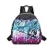 Produktbild TEBAISE Mode Mädchen Damen Kleiner Rucksack mit Pailletten Schultasche Bling Bling Glitzer-Rucksack Umkehr-Pailletten Klein Kinderrucksack Mädchen Jungen Pailletten Rucksack Reise Umhängetasche
