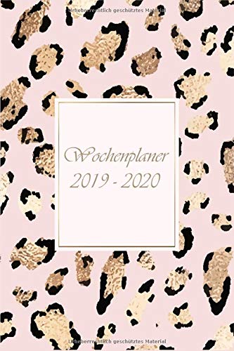 Wochenplaner 2019-2020: Modernes Cover Design in rosa Leopard, Oktober 2019 bis Dezember 2020, Wochen- und Monatsplaner, 1 Woche auf 2 Seiten, Kalender 15x21 cm