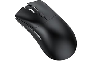 ATTACK SHARK R1 Souris Superlight 59 g, capteur de Jeu PixArt PAW3311, Souris de Jeu sans Fil/Filaire BT/2,4 G, 6 DPI réglables jusqu'à 18 000, Batterie de 65 Heures (Noir)