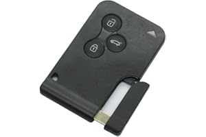 BROVACS Carcasa de repuesto + llave de inserción de emergencia en blanco sin cortar compatible con Renault Megane Scenic Clio de 3 botones inteligente sin llave PG364