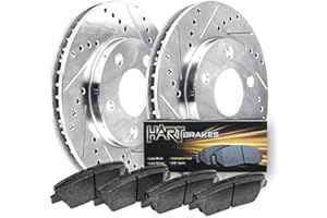 Hart Brakes Front Brakes and Rotors Kit |Front Brake Pads| Brake Rotors and Pads| Ceramic Brake Pads and Rotors |fits 2016-2021 Hyundai Elantra GT, Veloster; Kia Forte, Forte Koup, Forte5