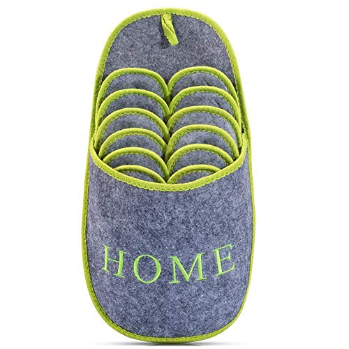 Preisvergleich Produktbild Gästehausschuhe 6 TLG Set / Grau / Pantoffel / Hausschuhe / Filz / Gästepantoffel / Gästeschuhe