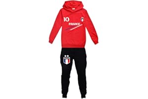 FORLCOOL Jogging Enfant De Football France 2 étoiles Sweats à Capuche Survêtements garçon Ensembles de Sport