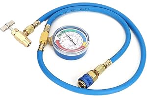Youngine Universal 1M Auto R134A Kühlmitteldruckmessgerät Schlauch AC R134A Kupfer U-Ladung Kühlmittelschlauch mit Messgerät