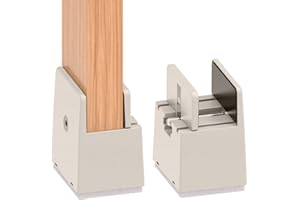 AIRUJIA Upgraded Adjustable Chair Risers with Wrench, 2 Inch Lift Heavy Duty Bed Risers for Sofa Table Cabinet, Fits Square Chair Leg Diameter from 0 to 1.5 Inch, Support up to 5000lbs (2 PCS, Beige)