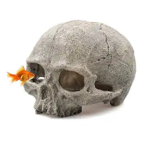 Tfwadmx Aquarium Skull Decor, Resin Fish Tank Decorations Cave Betta Fish Hiedout Reptile House