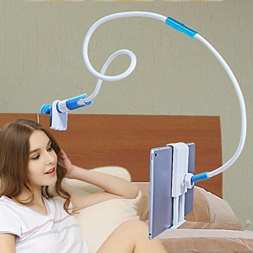 Delmkin Tablet Halterung verstellbar Desktop-Ständer Universal Handy / iPad Schwanenhals Halter 360 ° Drehen Tablet Ständer (Blau) - 5