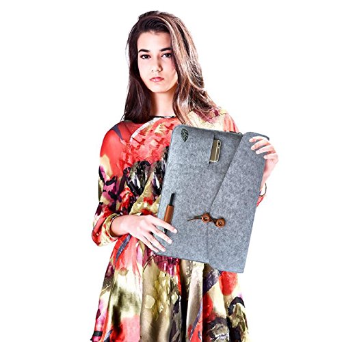 Laptoptasche Sleeve Schutzh  lle Tasche Filz 11-15 Zoll f  r iPad Air Macbook Notebook Laptops grau Bugat