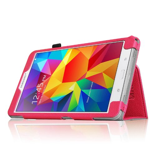 Fintie Samsung Galaxy Tab 4 8.0 Hülle Case – Slim Fit Folio Kunstleder Schutzhülle Cover Tasche mit Ständerfunktion für Samsung Galaxy Tab 4 8.0 SM-T330 SM-T335 (mit Auto Schlaf / Wach Funktion), Magenta - 4