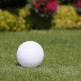 Kugelleuchten 3er SET, Gartenbeleuchtung 2 x 20 cm & 1 x 30 cm Ø, Außenleuchten, weiße Gartenlampen, Innen & Außen, Gartenkugeln für Energiesparlampen E27 & LED - 230 V & 20W, Kugellampen mit IP44 - 3