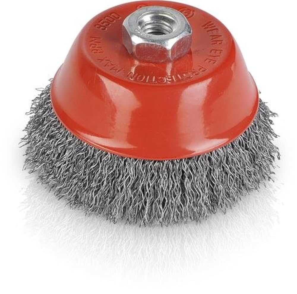 щетка коническая для ушм крученая стальная проволока 115 мм м14 kranz. щетка-крацовка для ушм stayer master 35128-065 z01. м-14 "чашка" matrix. щетка для болгарки по металлу. корщетка чашка 125 мм.