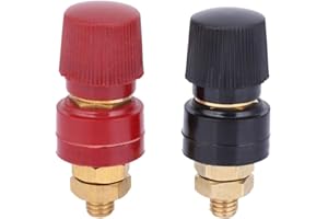 REDIFY 2 Stk. 555 Typ Binding Post Buchse, Gewinde Batteriepole M8 Adapter, 0V-380V, 200A Bananenstecker Buchse, Bananenbuchse mit Messing Säulenanschlussblock, Lautsprecher Terminal 2 Pol