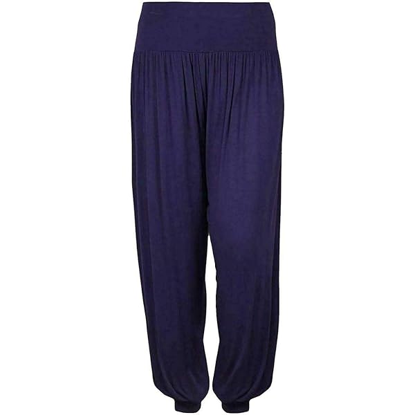 Pantaloni Larghi Donna Pantaloni Hareem Donna Ali Baba - Loose Fit Lunghi In Viscosa Elastan, Misure UK 8-26 Hareem Pants Alibaba