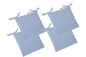 MYVORREI 4 Cuscini Sedia cm 40x40 h 4 Fodera Tinta Unita Cotone 100% Interno WF spessore cm 4 sfoderabile in 30 Colori Realizzabile su Misura