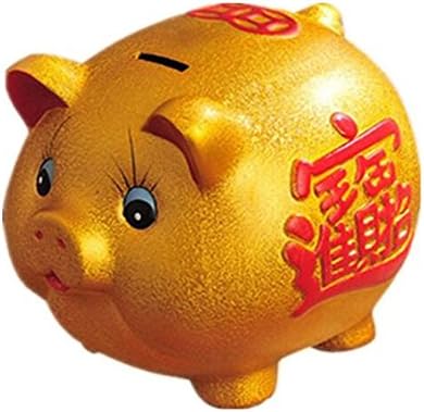 Ceramic gold piggy bank oversized creative decoration
