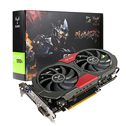 Colorful NVIDIA GeForce GTX iGame 1050Ti GPU 4GB 128 bit Gaming 4096M GDDR5 PCI-E, X16 3.0 Vdeo Scheda Grafica DVI + HDMI + di DP con Due Ventola di Raffreddamento