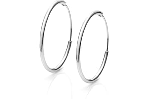 EMPATHY JEWELS Pendientes Aros Plata Mujer de 14-16- 22-25-30-35-40-50-60-70 y 80 mm. Regalos para tu Novia Originales en Plata de Ley