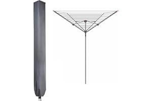 PATIO PLUS Schutzhülle für Wäschespinne, Wasserdicht Schutzhülle für Ampelschirme mit hochdichter Oxford PVC-Beschichtung mit Reißverschluss 600D, Grau 16x16x180cm