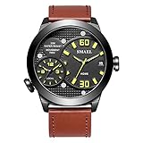 Blisfille Armbanduhren Herren Wasserdicht Quarz Uhr Herrenuhr Multifunktional Gelb Outdoor Sportuhr Armbanduhr Automatikuhr
