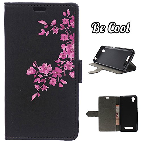 BeCool® - Schutzhülle Handytasche im Bookstyle für ZTE Blade A452, schützt Ihr Smartphone da es sich perfekt anpasst, mit Standfunktion, Fächer für Karten und Geldscheine und, natürlich, unser exklusives Design. Rosa Blüten.