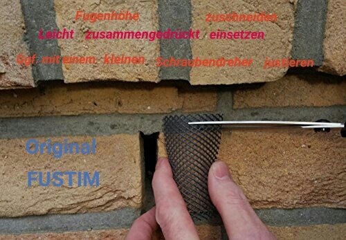 Fugenlüfter,Wespenschutz,Stoßfugengitter,Stoßfugenlüfter, Fugennetz, grau, Klinker 50 Stück - 3