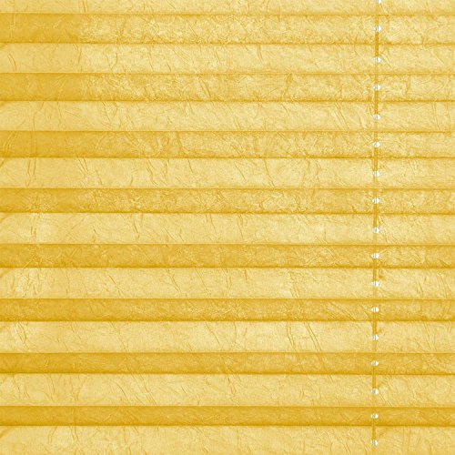 Plissee 70 x 130 cm (BxL), Farbe gelb – Crush Faltrollo verspannt der ideale Sichtschutz in vielen Größen und Farben - 3