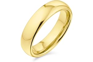 Bling Jewelry Personalizzare Unisex Semplice Cupola Coppie Titanio Wedding Band Anello Per Gli Uomini Le Donne Comfort Fit Lucidato Nero Argento Rosa Tono Oro 5Mm