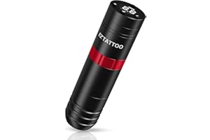 EZ TATTOO EZ Máquina de Tatuar Inalámbrica - Máquina para Hacer Tatuajes con Bolígrafo con Batería de 1500mAh para Principiantes y Artistas del Tatuaje (Caster Rojo)