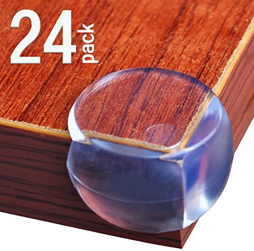 INASMILE Corner Guards Baby with Double Sided Oily Adhesive, Safety Protector Glass Corner Guards for Table, Corner Guards Protectors Edge Child Proof Corner Safety Bumpers Table Guards Cover 24-Pack