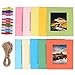 Produktbild TaiYaun Papierrahmen Papier Fotorahmen Bilderrahmen mit 10 Stück Mini Holzklammern und 2 Stück Twines, Mehrfarbig (3inch color frame)