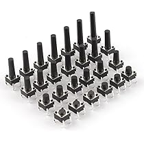 100 Interruttori Tattili 4 Pin 6x6x4.3mm - Momentanei Verticali Per PCB, Neri - Foto 5