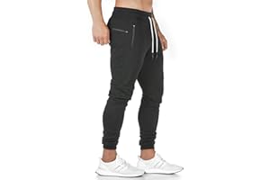 Furpazven Jogginghose Herren Baumwolle Trainingshose Slim Fit Freizeithose Sporthose Lang Hosen mit Reißverschluss