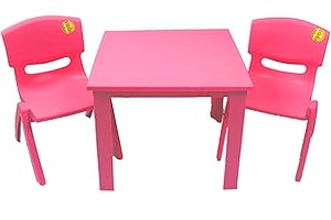A406 Kids Childrens Plastic Study Garden or Inside table and chairs set for Boys and Girls Red Blue Green Pink