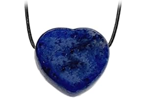 Kaltner Präsente Idea regalo – Collana in pelle per uomo e donna con ciondolo a forma di cuore in gemma dumortierite blu (Ø 20 mm)