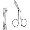 Cut it MISS SALLY Stainless Steel Eyebrow Scissors Handle Shaped Eyebrow Tweezers Straight Flat Tip Tweezers Hair Plucker for Trimming and Shaping, Face Care Tools for Women