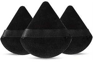 IMAXWAVE Set de 3 Esponjas de maquillaje triangular, esponjas de polvo, Esponjas aplicadoras, Borlas de maquillaje, Esponjas para base y polvo, Esponjas faciales, powder puff (Negro)