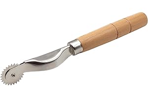 Leddy Living Rueda dentada de sastre para trazar tejidos, marcador de costura con mango de madera y rueda de acero inoxidable calco seguimiento para coser en punto de cruz marcador